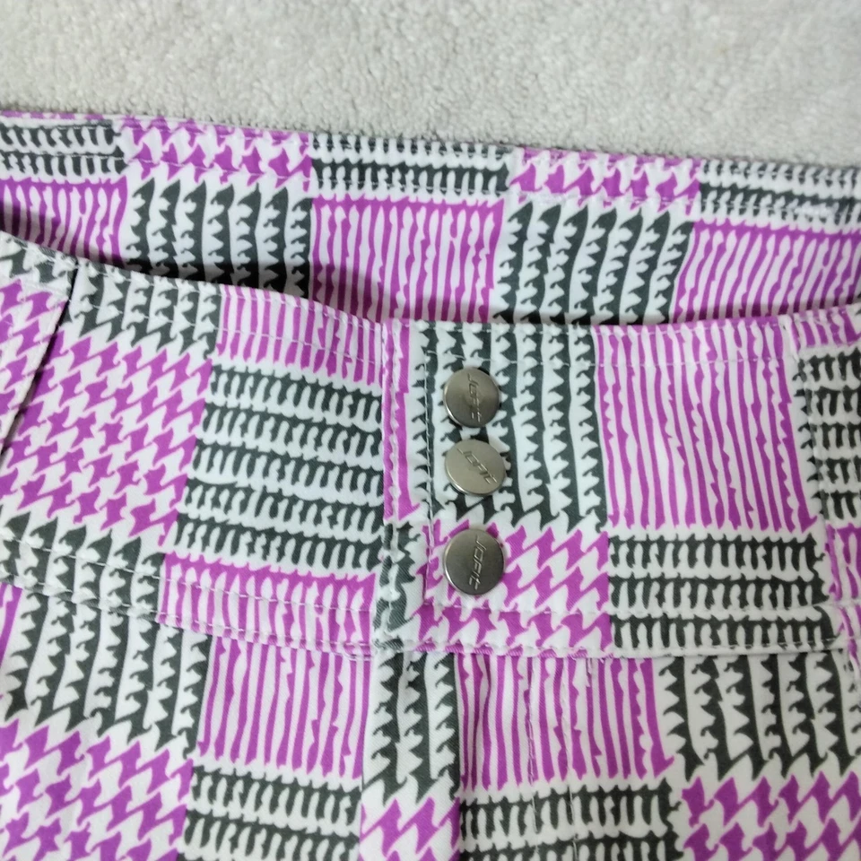 Pantalones de golf Jofit para mujer 4 rosa negro blanco a cuadros elásticos patrón retro Foto 3 de 4