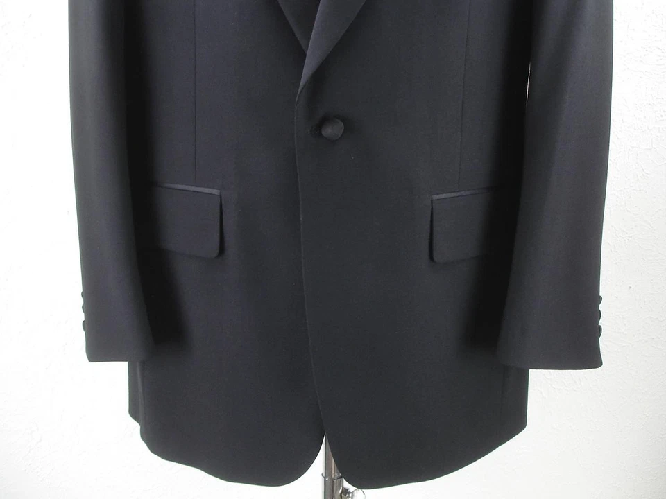Men's 41L Jos. A Bank DOS 2-Pc Formal Wear Tuxedo Suit Black Pants 34 X 33 USA - Image 4 of 4