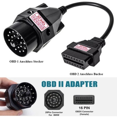Für BMW OBD-1 Adapter 20 Pin auf OBD2 16 Pin Adapterkabel Diagnose TOP Qualität