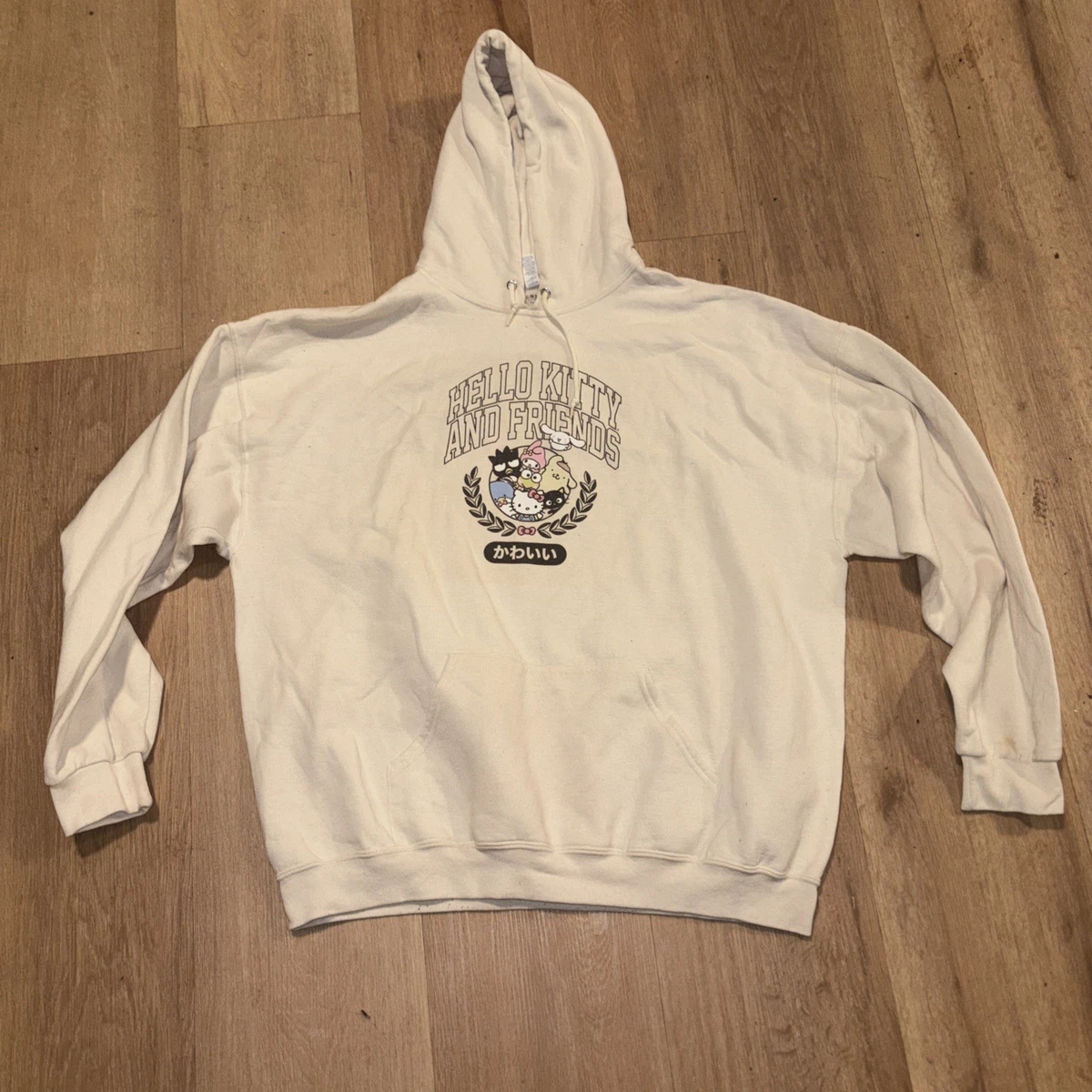 Hello Kitty Wearable Blanket Hoodie for Women | Pink Adult Hooded Pullover with Graphic Print by Kitty White Character | One Size Loungewear with