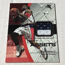 2003 04 FLEER NET ASSETS STEVE FRANCIS GAME USED JERSEY HOUSTON ROCKETS MINT 