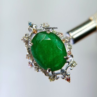 925 Sterling Silver Green Hydro Multi Tourmaline Ring Jewelry Gift For Women