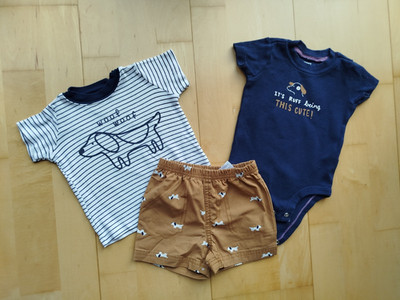 Shorts + T-Shirt s + Body   Marke Carter's Größe 6 Monate (   sammeln)