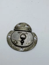 Antique Trunk / Case Lock – Vintage Nickel-Plated Steel – Marked – No Key