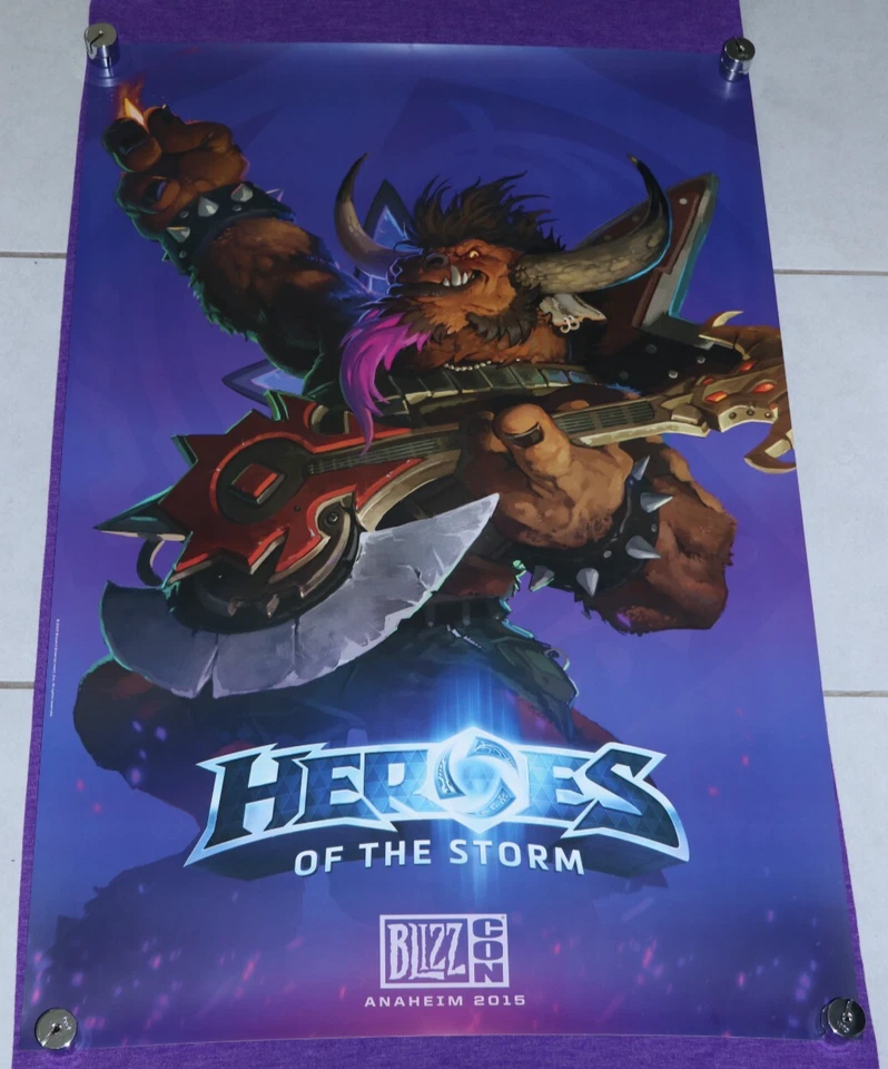 BLIZZCON BLIZZARD 2015 HEROES OF THE STORM POSTER ELITE TAUREN CHIEFTAIN ETC NEW Foto 2 de 2