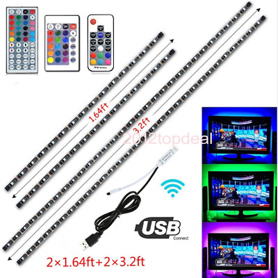 USB 5V LED Strip Light TV backlight 5050 RGB Bias Light Color Changing ...