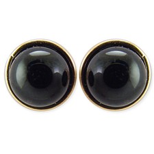 14k Yellow Gold 7mm Black Onyx Stud Earrings E774