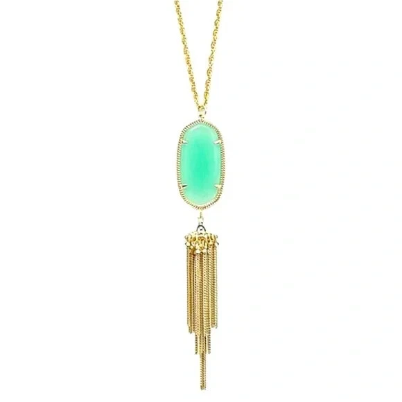 Ожерелье с длинной подвеской из зеленого халцедона Kendra Scott Rayne. Розничная цена $80 - Изображение 2 из 4