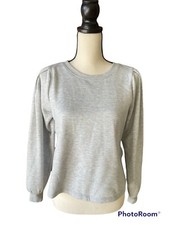 Banana Republic puff sleeve crop sweatshirt grey size XS