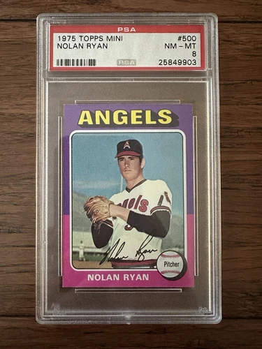 1975 Topps MINI #500 NOLAN RYAN PSA 8 +++ Centered
