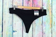 Women's No Boundaries Cotton Thong Panty Underwear 2XLARGE Black NEW