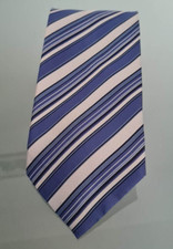 Paolo Negrato Krawatte  blau silber  gestreift, 100% Seide