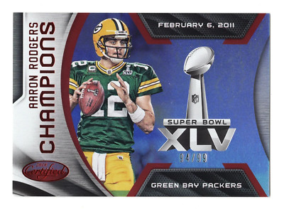 Aaron Rodgers 2016 Panini Certified Football CHAMPIONS (Super Bowl XLV) Red Foil
