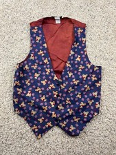 Women's Vintage Vest 111 Main Patriotic American Flag  Teddy Bears Medium
