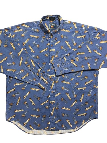 Vintage Ralph Lauren Chaps Men’s Shirt Size Adult XXL 2XL Sail Boat Button Down - Picture 10 of 16