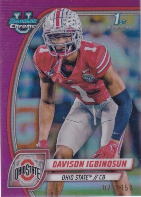 Topps 2024 Bowman U College Football No. 54 Davison Igbinosun Pink 71/150