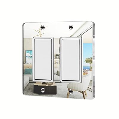 Placa de pared con interruptor de luz de espejo, interruptor doble
