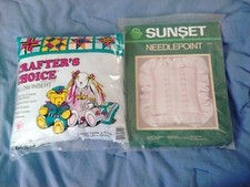Sunset Needlepoint Kit 6909 Heart to Heart Pillow Lot With Crafter's Choice New