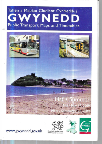 GWYNEDD PUBLIC TRANSPORT MAP + TIMETABLES 2009 WELSH WALES