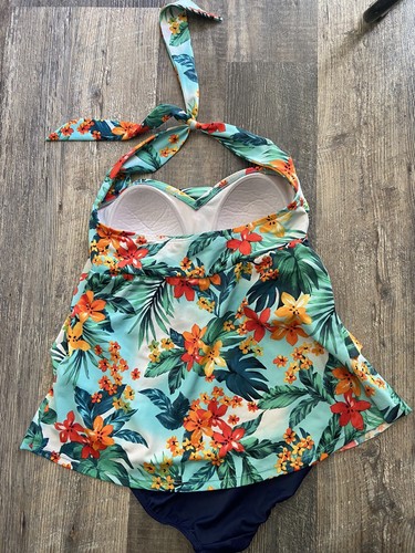 Catalina Badeanzug Schwimmen Schwimmen Einteiler Small 4-6 Neckholder Modest Tropical - Bild 4 von 6
