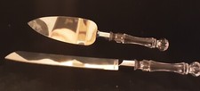 Wedding/Any Time Cake Knife & Server Set , Stainless Steel Clear Acrylic Handles