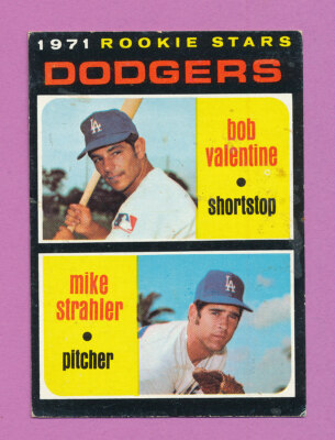 VG-EX+/- MIKE STRAHLER BOBBY VALENTINE ROOKIE 1971 TOPPS #188 DODGERS TPHLC-6627