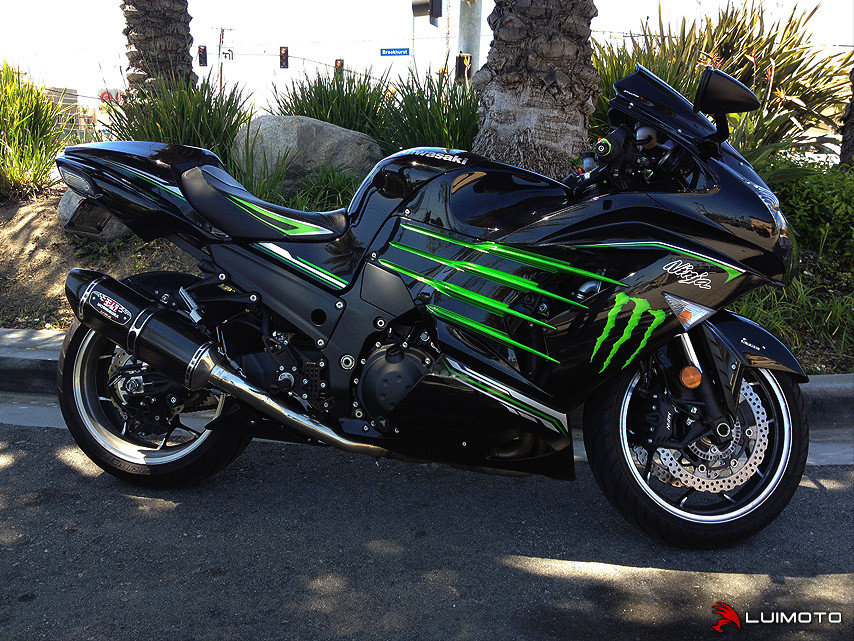 Kawasaki ZX14R Seat Cover 2012-2025 2026 Luimoto Black Green