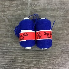 Vintage Dee Lite Red Label Thread Lot of 2 Spools Punch Needle Royal Blue