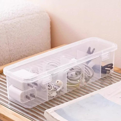 USB Charger Data Cable Power Cord Storage Box Desktop Organizer UK Lid With D2K3 - Photo 9/12
