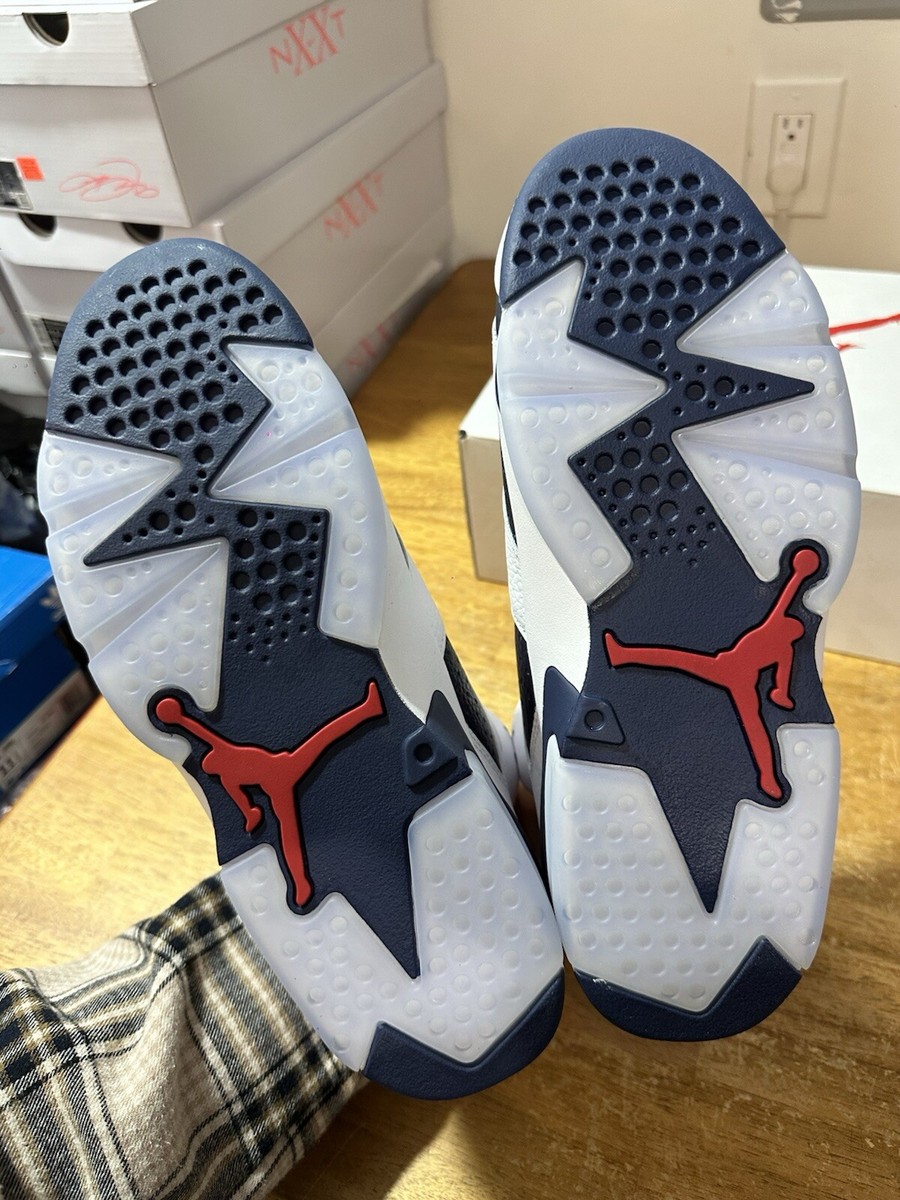Men size 7-13 Nike Air Jordan 6 Retro Shoe Olympic White Navy