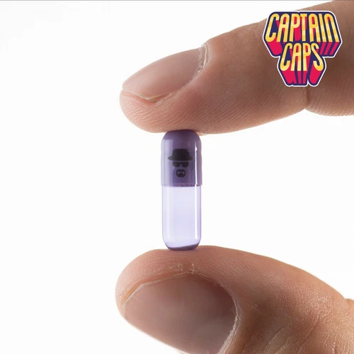 300 x Empty Gelatin Capsules Size 1 Joined - Face with Hat - Picture 2 of 3