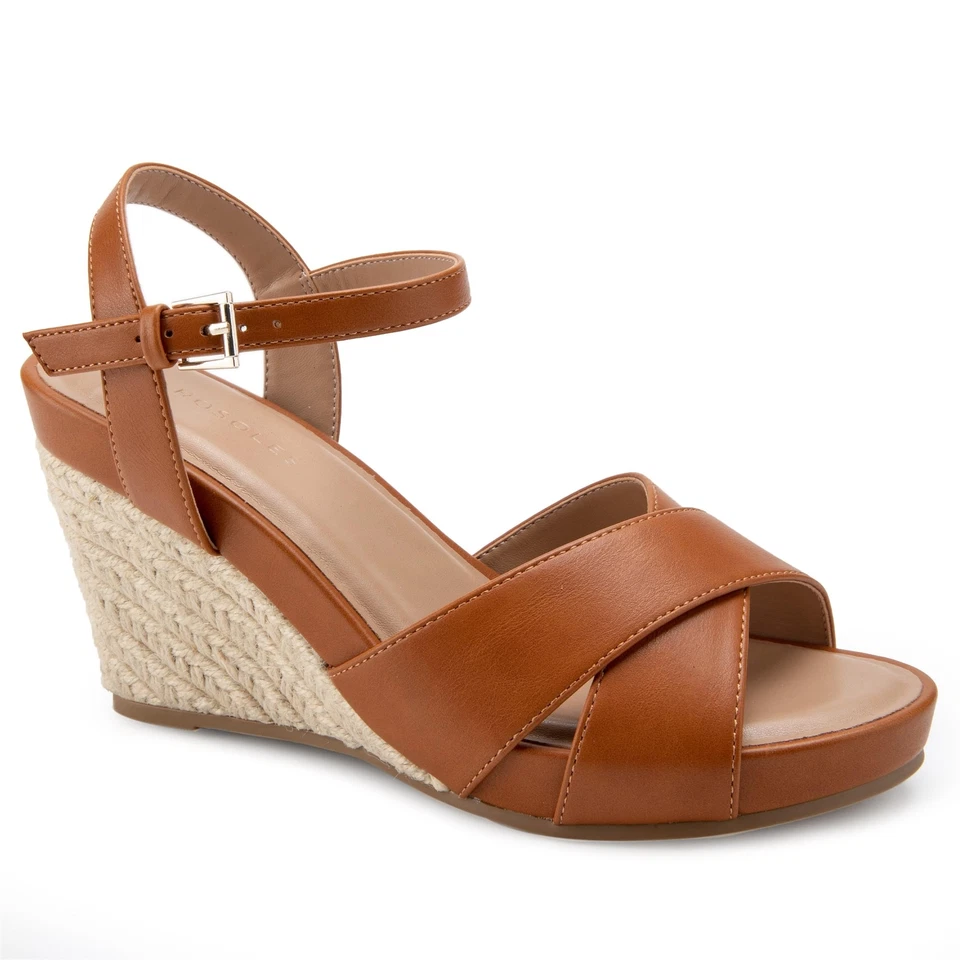 Aerosoles Women's Pastel Wedge Sandal Tan, 10 Wide - Image 2 of 4