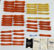Toni 52 Assorted Hair Perm Curl Rollers  4 Assorted Paper End Wraps Packs - VTG