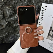 For Motorola Razr/Plus 2025/2024 Magnetic Leather Hinge Protection Mag Safe Case