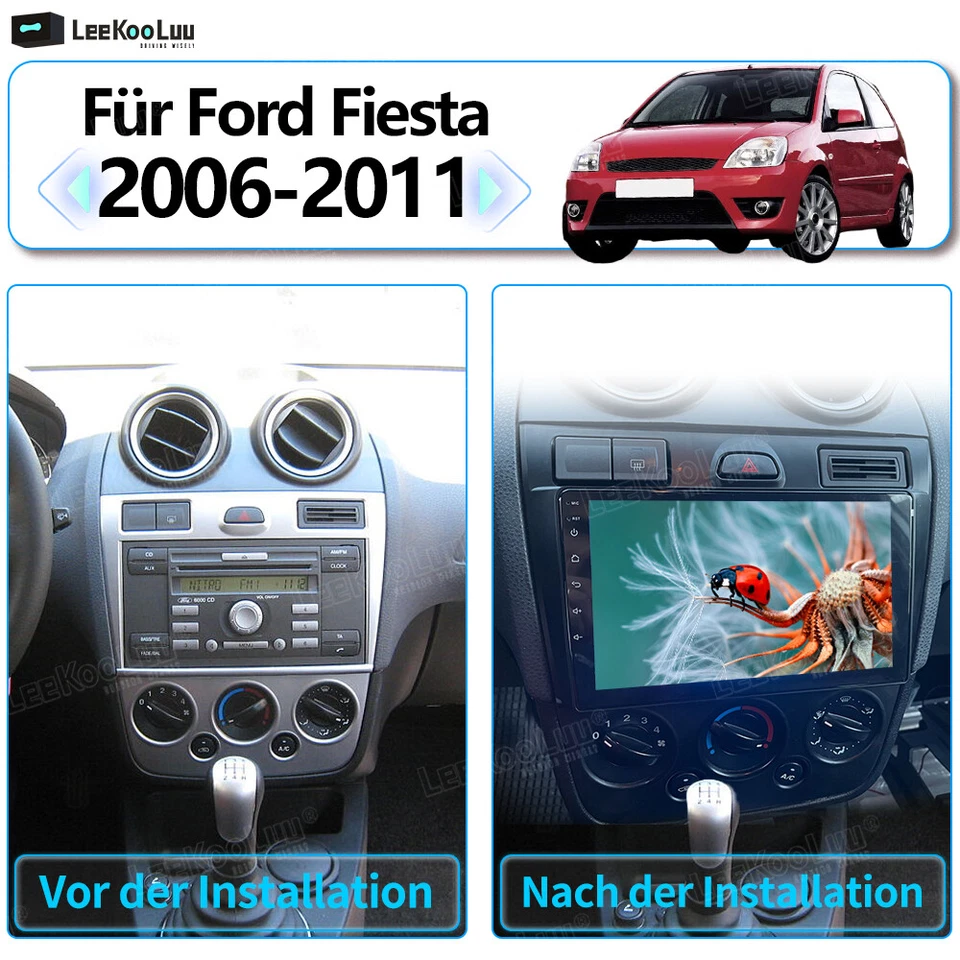 Für Ford Fiesta MK5 VI 2002-2008 Android 15 Autoradio Apple Carplay GPS WIFI FM - Bild 4 von 4