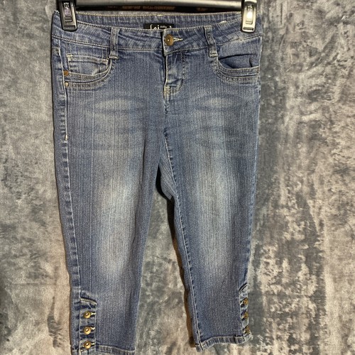 LEI Womens Ashley Low Rise Capri Jeans 