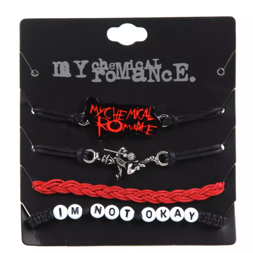 My Chemical Romance Cord Bracelet Set Of 4 NEW ON CARD
