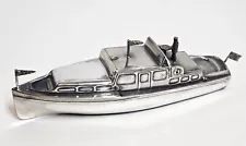 Rare Vintage Silver Plated CABIN CRUISER BOAT Paperweight  Great Details!