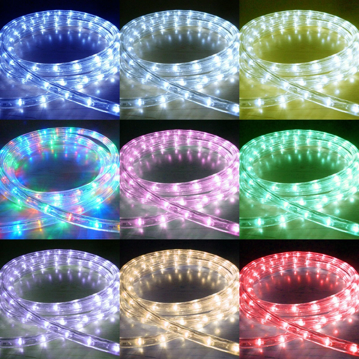 1m 5m 20m RGB LED Rope Tube Fairy Light Outdoor Home Garden Christmas Decor UK