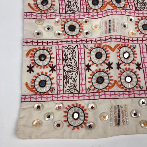 Borsa a tracolla/tracolla vintage GAP BOHO hippie bottoni perline fiori ricamati - Foto 3 di 11