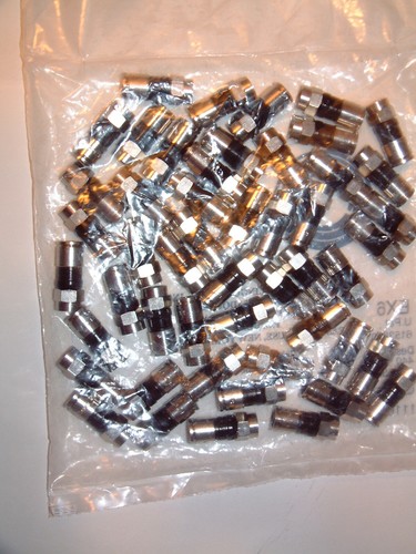 Lot50x/pk TV/Cable RG6U Quad Shield Coax/Coaxial Compression Crimp End/Connecter - Picture 2 of 2