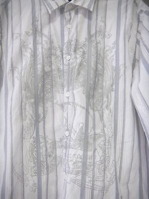 Chemise Homme INC International Concepts - Manches Longues Noires à Rayures Argentées - Taille S - Coton
