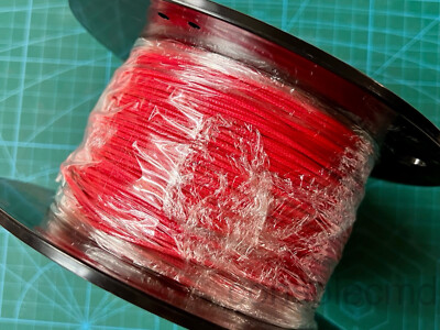 22AWG UL3122 Fiberglass Braided Silicone Hook-up Wire, 200C, RED, 420ft Spool