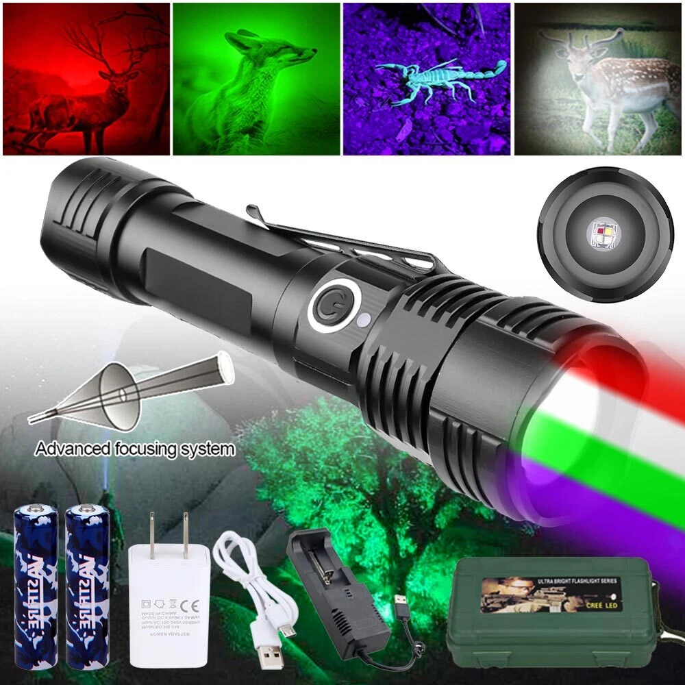 Predator UV/Red/Green Light Blacklight Flashlight Blood Tracking