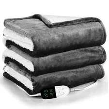Electric Blanket,Soft Heated Throw with 6 Heating Levels & 4 Hours Auto-Off