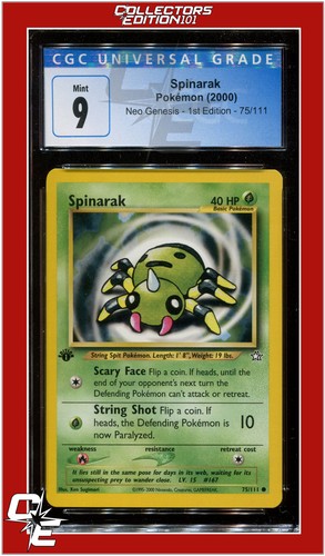 Spinarak (1st Edition) graded CGC 9 for sale on eBay