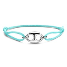 Ti Sento Milano Armband silber mit Seidenkordel türkis 2986TS (20 cm)