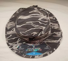 Mission Cooling Bucket Hat- UPF 50, 3 Wide Brim - One Size - Silver Camo NEW