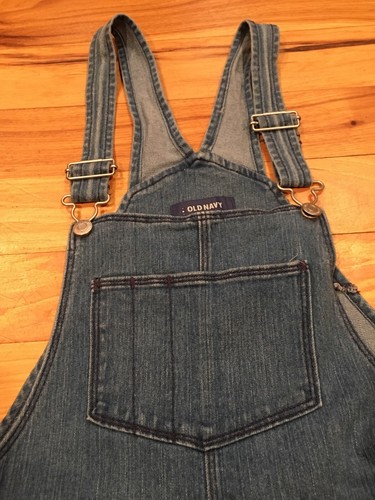 OLD NAVY Blue Jean Denim Boyfriend Skinny Bib Overalls Youth Girls XL Fits 30x30 - Picture 7 of 12