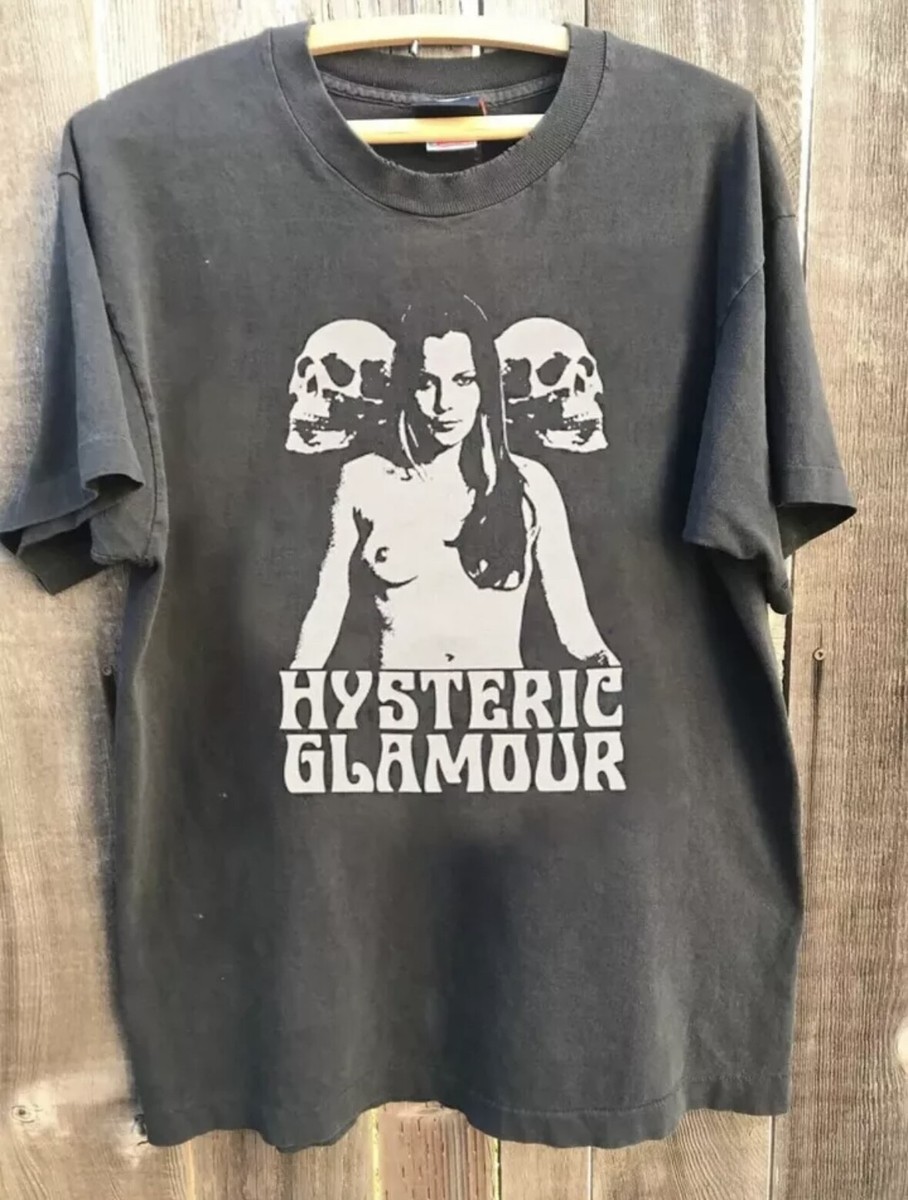 90s Hysteric Glamour ラグラン ロンT Y2K grunge Hysteric Glamour Skull T Shirt Nude Woman Vintage Grunge